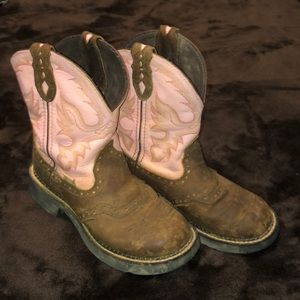 Gemma pink Justin cowgirl boots
